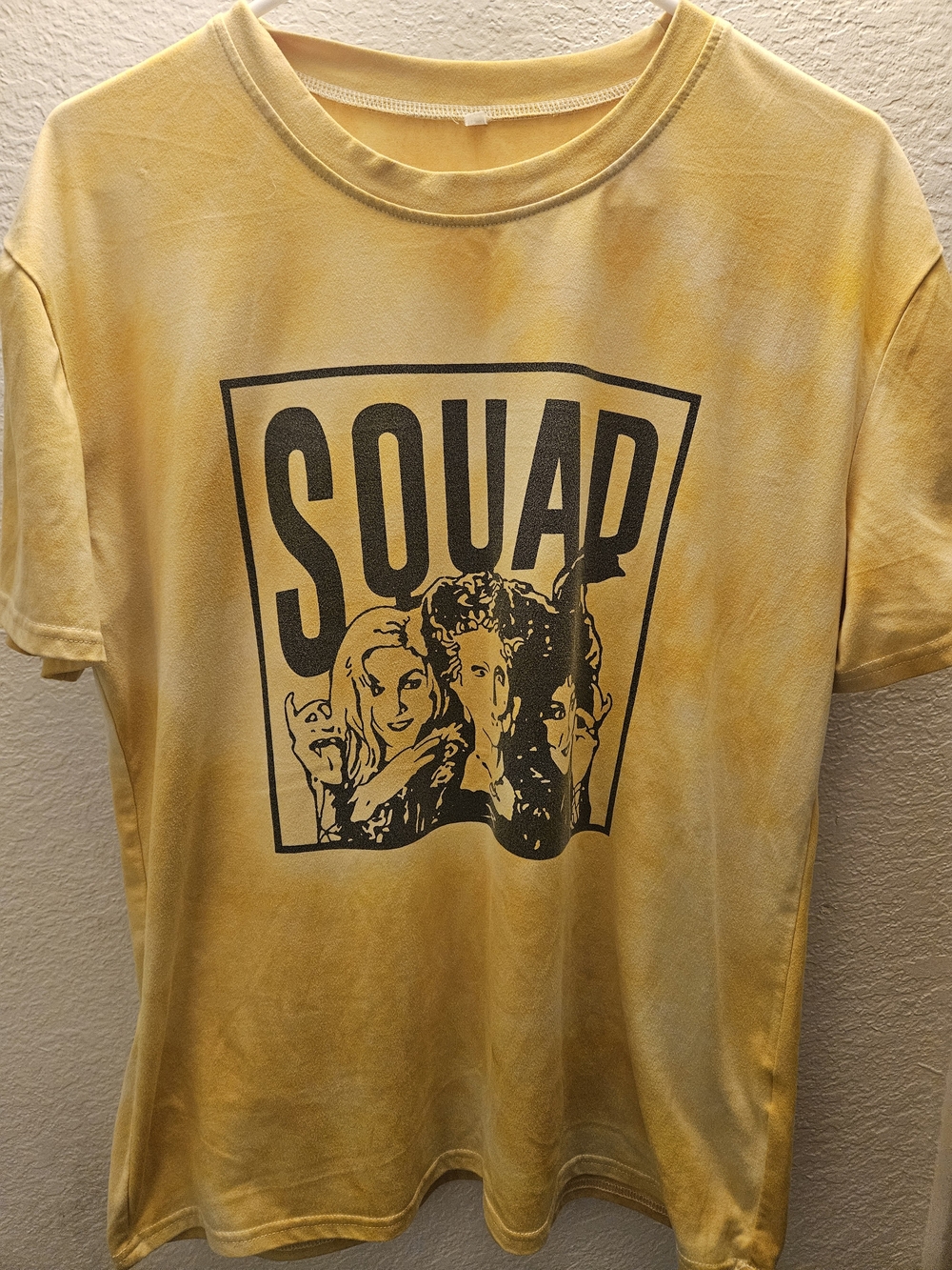 Yellow 'SQUAD' Graphic Womens T-Shirt